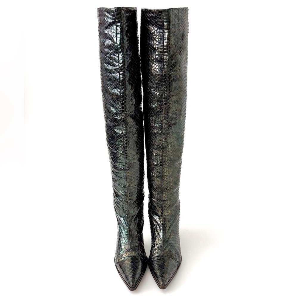 GUCCI | Tom Ford Runway Spring 1997 Iridescent Python Knee High Boots US 6.5 - Picture 5 of 16
